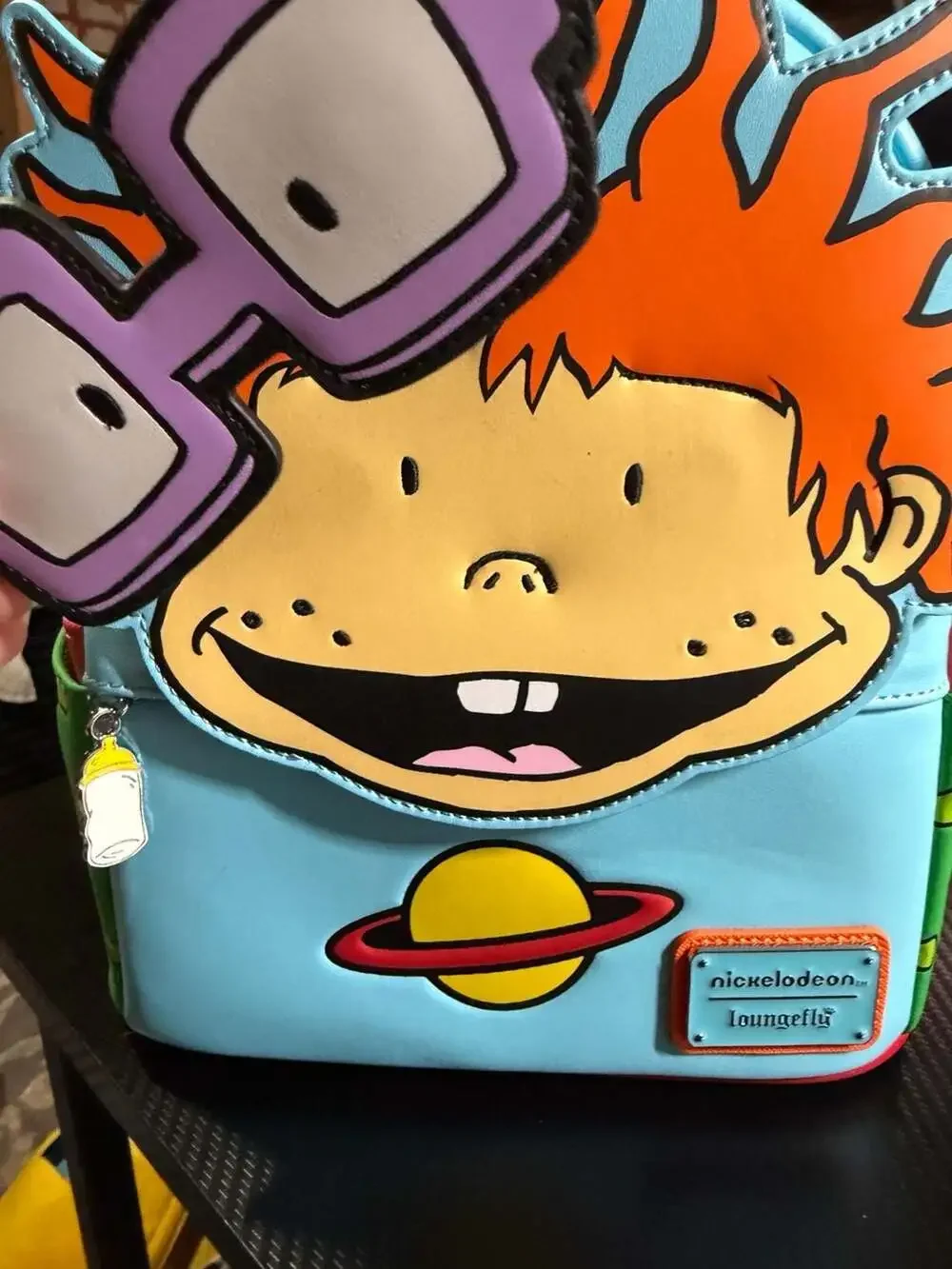 Loungefly Nickelodeon Rugrats Chuckie Cosplay Mini Backpack w/ Removable Glasses